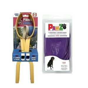 NWT PAWZ Rubber Dog Boots Disposable Reusable Waterproof Dog Boots Purple Large